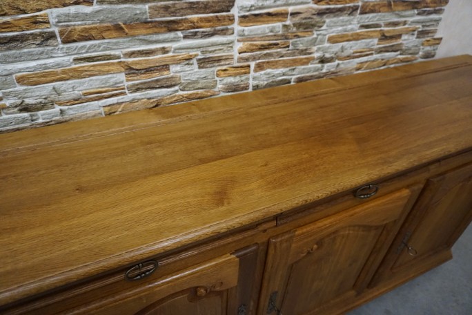 KOMODA DĘBOWA 3 DRZWIOWA LITY DĄB SZER. 199 CM