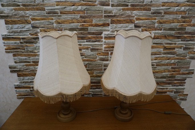 LAMPA STOJĄCA DĘBOWA 40/40 CM 2 SZT. KOMPLET