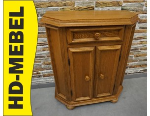 KOMÓDKA DĘBOWA 2 DRZWIOWA KONSOLA SZAFKA SZER. 66 CM