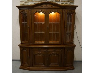 WITRYNA Z KOMODĄ ORZECHOWA PODŚWIETLANA SZER. 175 CM 2