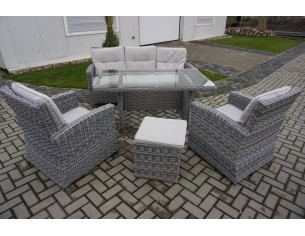 ZESTAW Z TECHNORATTANU SOFA 3 OSOBOWA + 2 FOTELE + STÓŁ +... 2