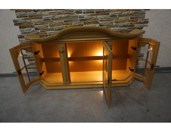 WITRYNKA WISZĄCA JASNY DĄB PODŚWIETLANA SZER. 145 CM