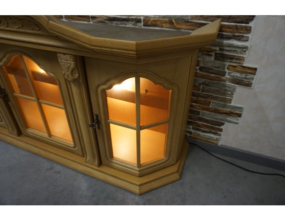 WITRYNKA WISZĄCA JASNY DĄB PODŚWIETLANA SZER. 145 CM