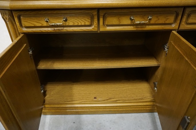 WITRYNA Z KOMODĄ DĘBOWA PODŚWIETLANA 5 DRZWIOWA...