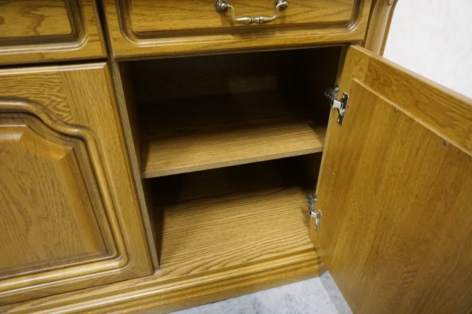 WITRYNA Z KOMODĄ DĘBOWA PODŚWIETLANA 5 DRZWIOWA...