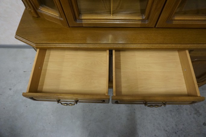 WITRYNA Z KOMODĄ DĘBOWA PODŚWIETLANA 5 DRZWIOWA...