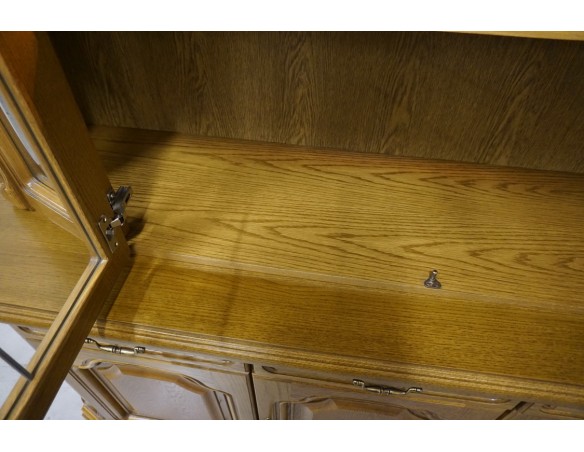 WITRYNA Z KOMODĄ DĘBOWA PODŚWIETLANA 5 DRZWIOWA SZER. 160 CM