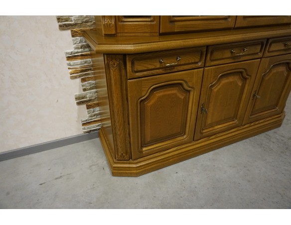 WITRYNA Z KOMODĄ DĘBOWA PODŚWIETLANA 5 DRZWIOWA SZER. 160 CM