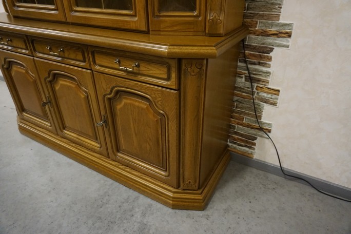 WITRYNA Z KOMODĄ DĘBOWA PODŚWIETLANA 5 DRZWIOWA...