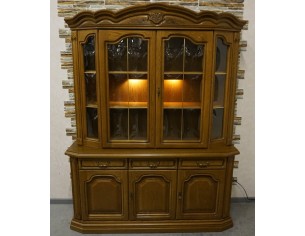 WITRYNA Z KOMODĄ DĘBOWA PODŚWIETLANA 5 DRZWIOWA SZER. 160 CM 2