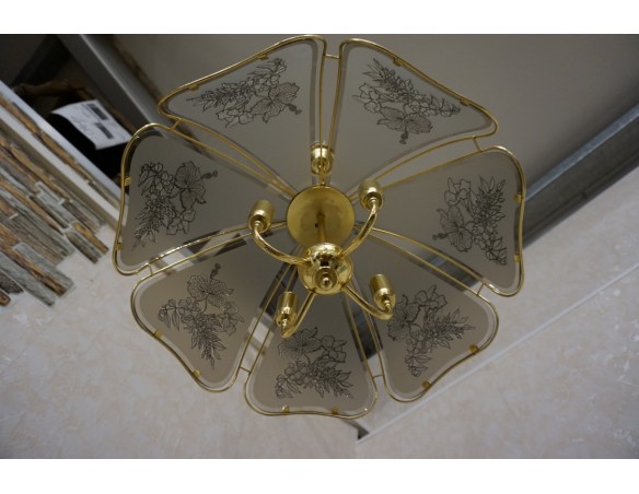 WISZĄCY ŻYRANDOL SZKLANY KLOSZ GWINT E14 55/55 CM