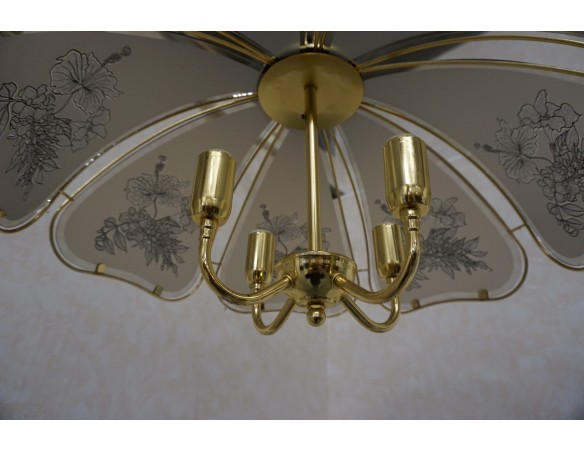 WISZĄCY ŻYRANDOL SZKLANY KLOSZ GWINT E14 55/55 CM