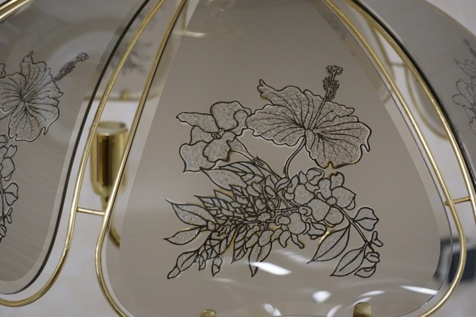 WISZĄCY ŻYRANDOL SZKLANY KLOSZ GWINT E14 55/55 CM