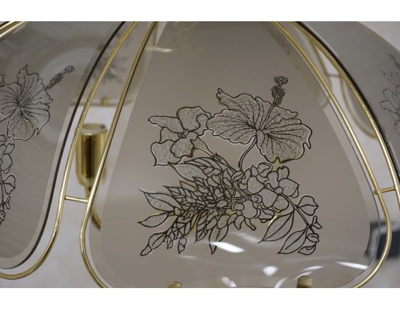 WISZĄCY ŻYRANDOL SZKLANY KLOSZ GWINT E14 55/55 CM