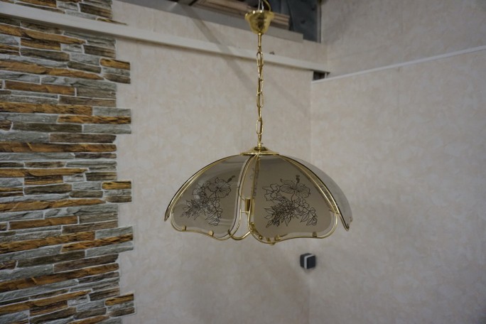 WISZĄCY ŻYRANDOL SZKLANY KLOSZ GWINT E14 55/55 CM