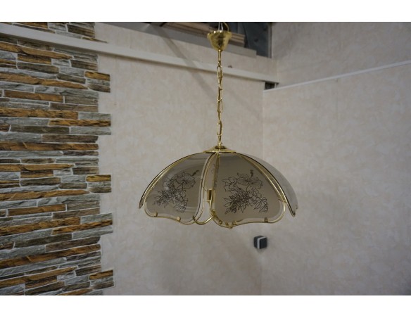 WISZĄCY ŻYRANDOL SZKLANY KLOSZ GWINT E14 55/55 CM