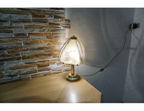 LAMPKA BIURKOWA SZKLANY KLOSZ 21/21 CM GWINT E24