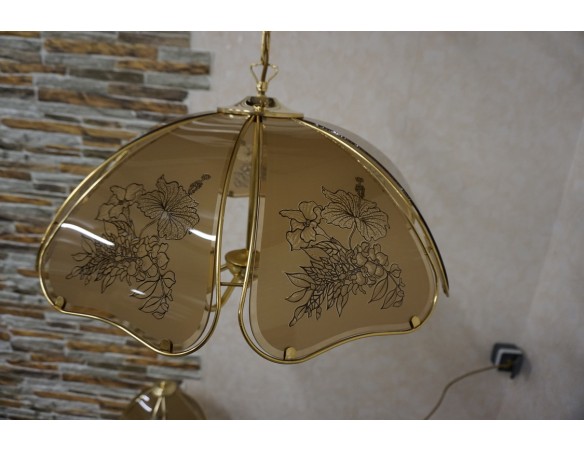 WISZĄCY ŻYRANDOL SZKLANY KLOSZ GWINT E14 55/55 CM