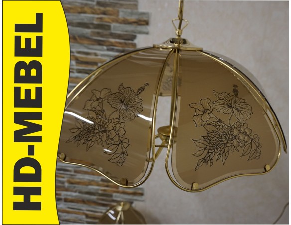 WISZĄCY ŻYRANDOL SZKLANY KLOSZ GWINT E14 55/55 CM