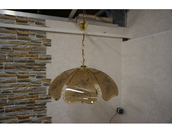 WISZĄCY ŻYRANDOL SZKLANY KLOSZ GWINT E14 55/55 CM