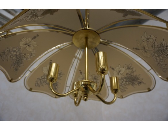 WISZĄCY ŻYRANDOL SZKLANY KLOSZ GWINT E14 55/55 CM