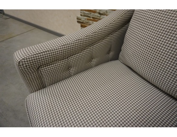 FOTEL DUŻY JASNY MATERIAŁOWY SZER. 82 CM