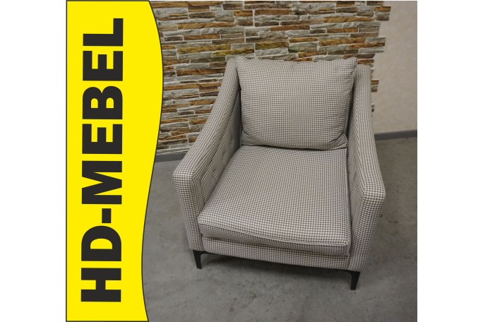 FOTEL DUŻY JASNY MATERIAŁOWY SZER. 82 CM