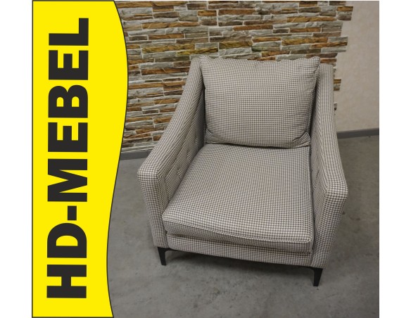 FOTEL DUŻY JASNY MATERIAŁOWY SZER. 82 CM