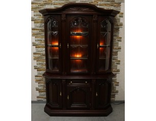 WITRYNA Z KOMODĄ MAHONIOWA PODŚWIETLANA SZER. 145 CM 2