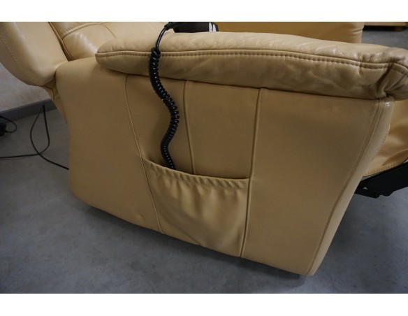 FOTEL ELEKTRYCZNY NA PILOTA SKÓRA NATURALNA POMOC WSTAWANIA 3w1