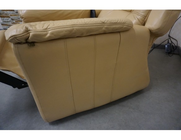 FOTEL ELEKTRYCZNY NA PILOTA SKÓRA NATURALNA POMOC WSTAWANIA 3w1