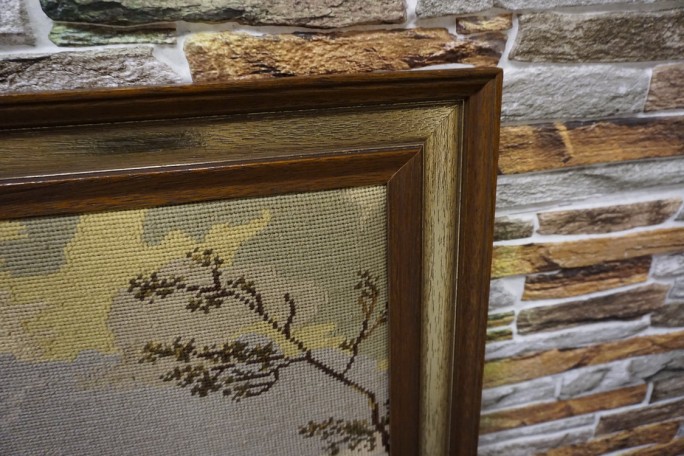 OBRAZ W DREWNIANEJ RAMIE PROSTOKĄTNY GOBELIN...