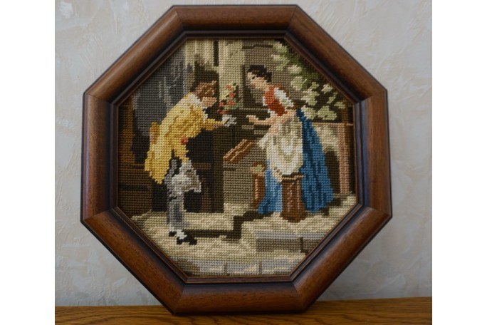 OBRAZEK GOBELIN OŚMIOKĄTNY 32/32 CM