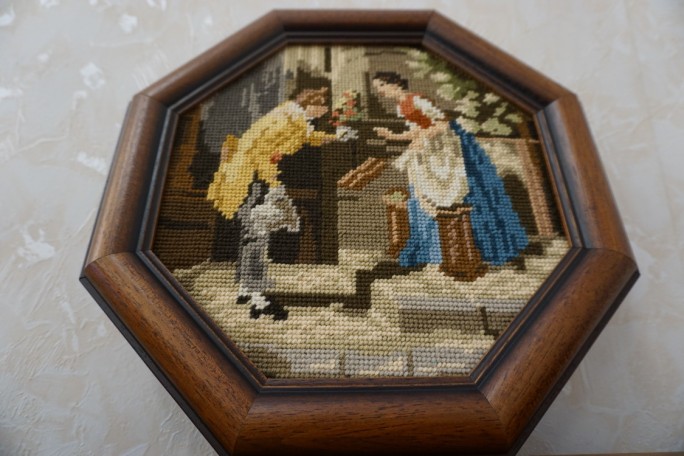 OBRAZEK GOBELIN OŚMIOKĄTNY 32/32 CM