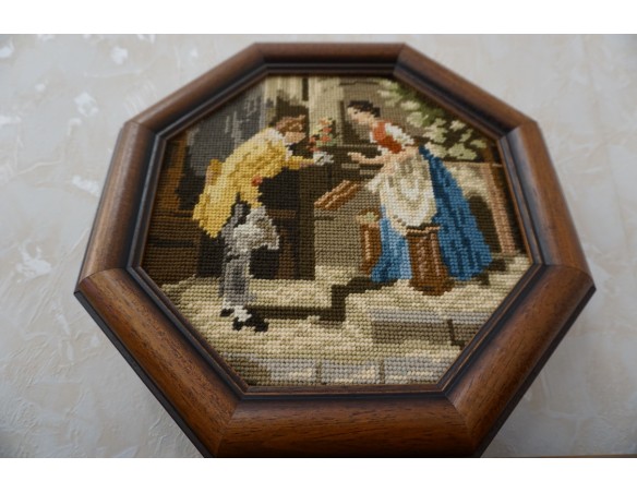 OBRAZEK GOBELIN OŚMIOKĄTNY 32/32 CM