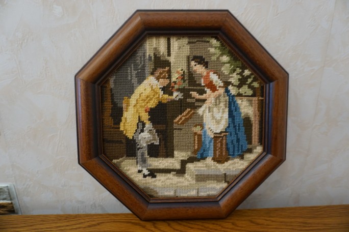 OBRAZEK GOBELIN OŚMIOKĄTNY 32/32 CM