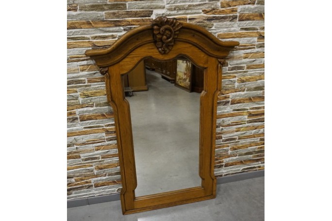 LUSTRO W DĘBOWEJ RAMIE SZER. 80 CM