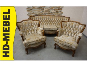 ZESTAW WYPOCZYNEK  3+1+1 CHIPPENDALE Warrings Ludwik Filip