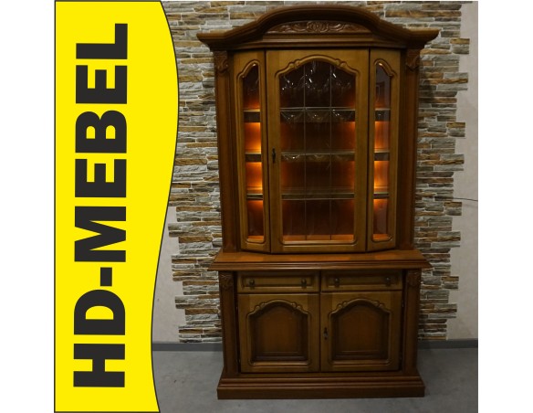 WITRYNA Z KOMODĄ ORZECH PODŚWIETLANA SZER. 118 CM