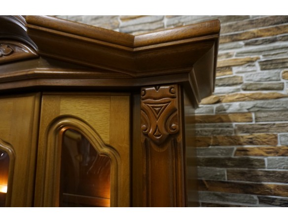 WITRYNA Z KOMODĄ ORZECH PODŚWIETLANA SZER. 118 CM