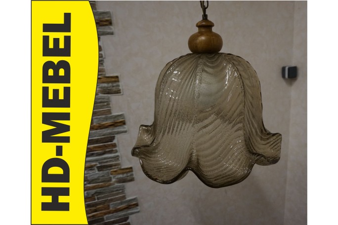 LAMPA WISZĄCA ŻYRANDOL 1 SZKLANY KLOSZ E27 DŁUGOŚĆ 120 CM