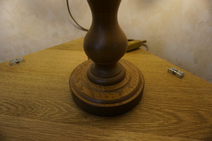 LAMPKA STOJĄCA SZKLANY KLOSZ E27 DĘBOWA...