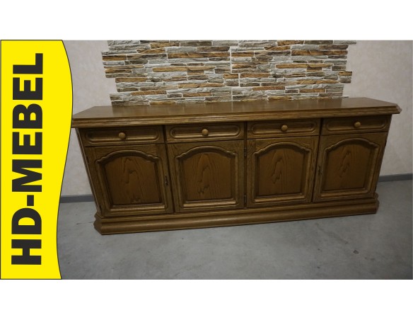 KOMODA DĘBOWA 4 DRZWIOWA SZER. 218 CM