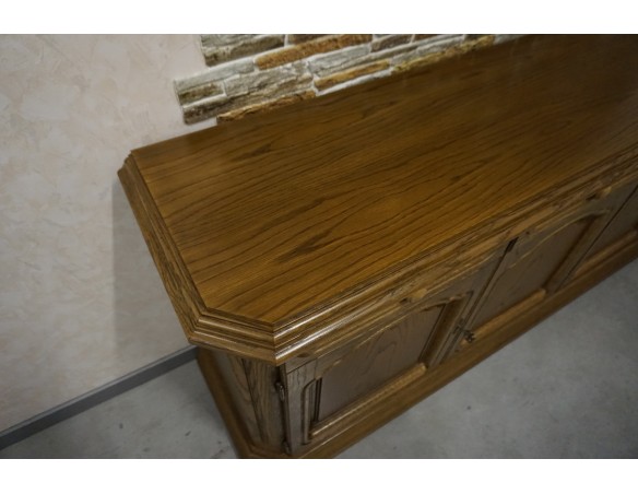 KOMODA DĘBOWA 4 DRZWIOWA SZER. 218 CM