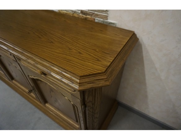 KOMODA DĘBOWA 4 DRZWIOWA SZER. 218 CM