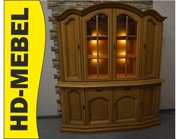 WITRYNA Z KOMODĄ PODŚWIETLANA JASNA 8 DRZWIOWA SZER. 177 CM