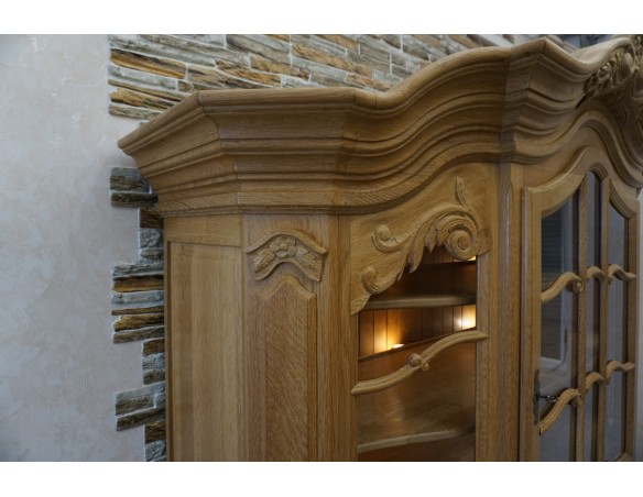 WITRYNA PRZEPIĘKNA KREDENS Z LITEGO DĘBU PODŚWIETLANA SZER. 170 CM