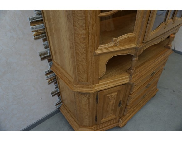 WITRYNA PRZEPIĘKNA KREDENS Z LITEGO DĘBU PODŚWIETLANA SZER. 170 CM