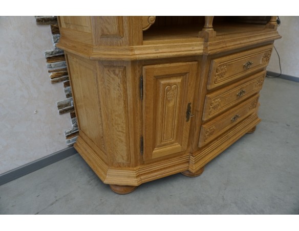 WITRYNA PRZEPIĘKNA KREDENS Z LITEGO DĘBU PODŚWIETLANA SZER. 170 CM