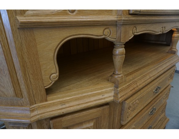 WITRYNA PRZEPIĘKNA KREDENS Z LITEGO DĘBU PODŚWIETLANA SZER. 170 CM